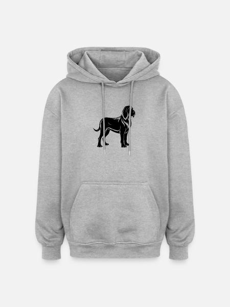 Bluthund - Oversized Unisex Hoodie - Grau meliert