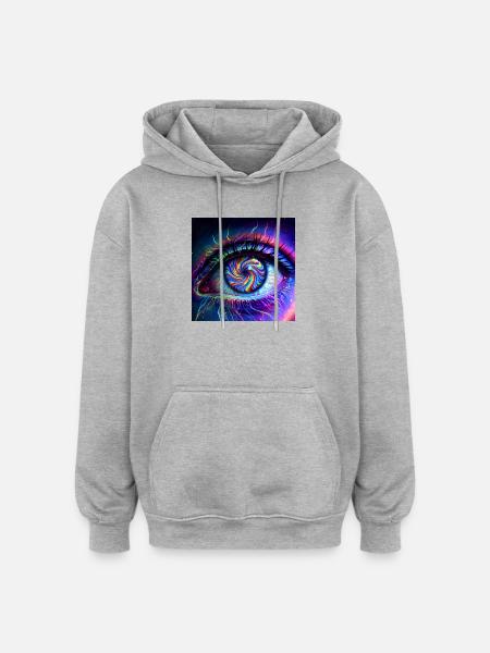 Goa_Eye_PEKE - Oversized Unisex Hoodie - heather grey