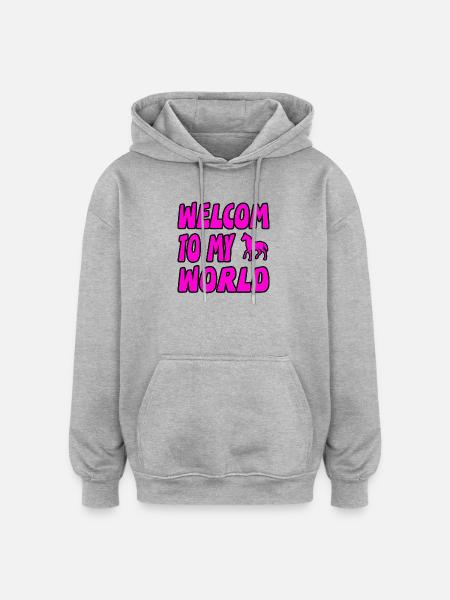 Pferde - Oversized Unisex Hoodie - Grau meliert