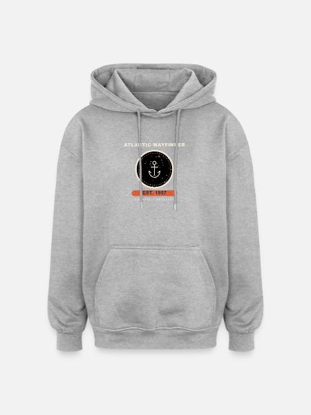 Atlantic Wayfinder - Oversized Unisex Hoodie - Grau meliert