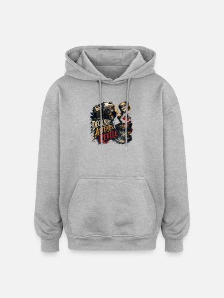 Déclenche Attends Révèle Retro Photo - Sweat à capuche oversize unisexe - gris chiné