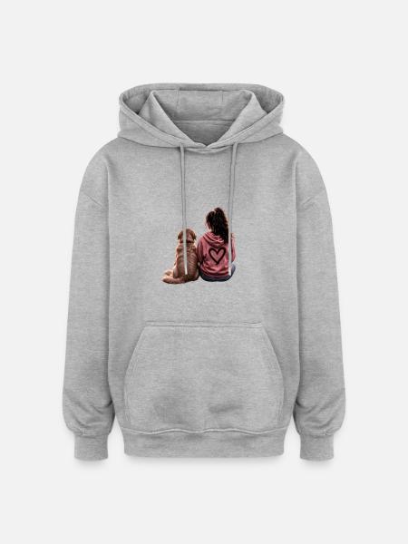 Mädchen mir Goldie - Oversized Unisex Hoodie - Grau meliert