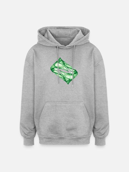 Dynamic Track - Green - Chaos Art - Oversized Unisex Hoodie - heather grey