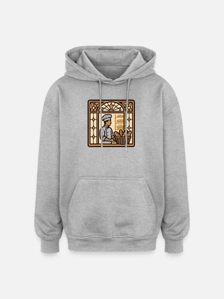 Baeckerei Shop Window Logo - Oversized Unisex Hoodie - heather grey