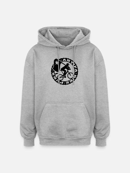 Antifa Bike Punks - Oversized Unisex Hoodie - Grau meliert