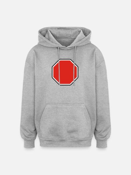 verkehrsschild - für eigenen text - Oversized Unisex Hoodie - heather grey