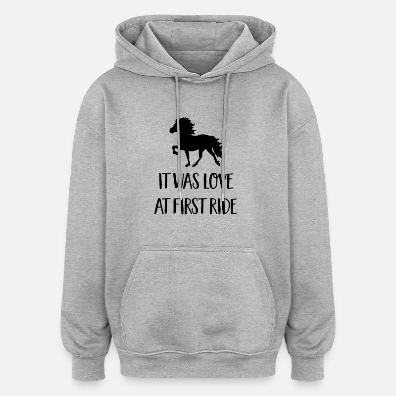 Cheval d’Islande - Sweat à capuche oversize unisexe - gris chiné