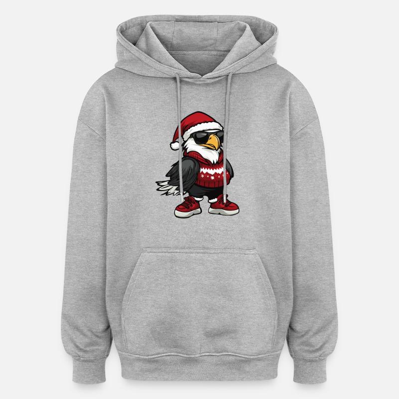 Aigle Noël Cool Noël - Sweat à capuche oversize unisexe - gris chiné