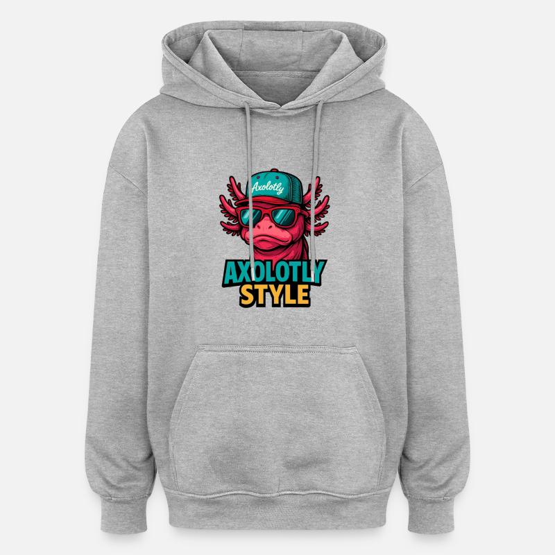 Axolotly Style - Sweat à capuche oversize unisexe - gris chiné