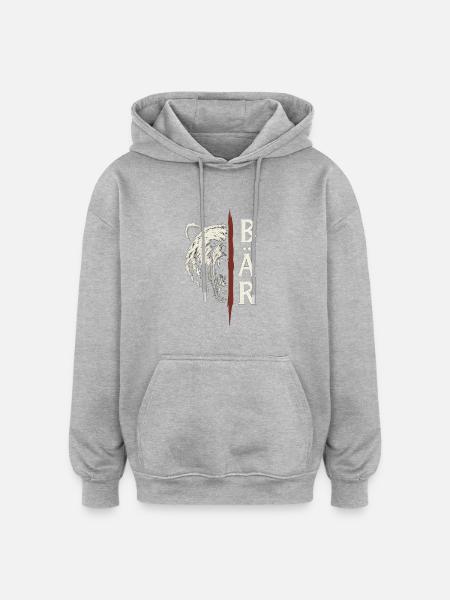 Wild Bear - Oversized Unisex Hoodie - heather grey