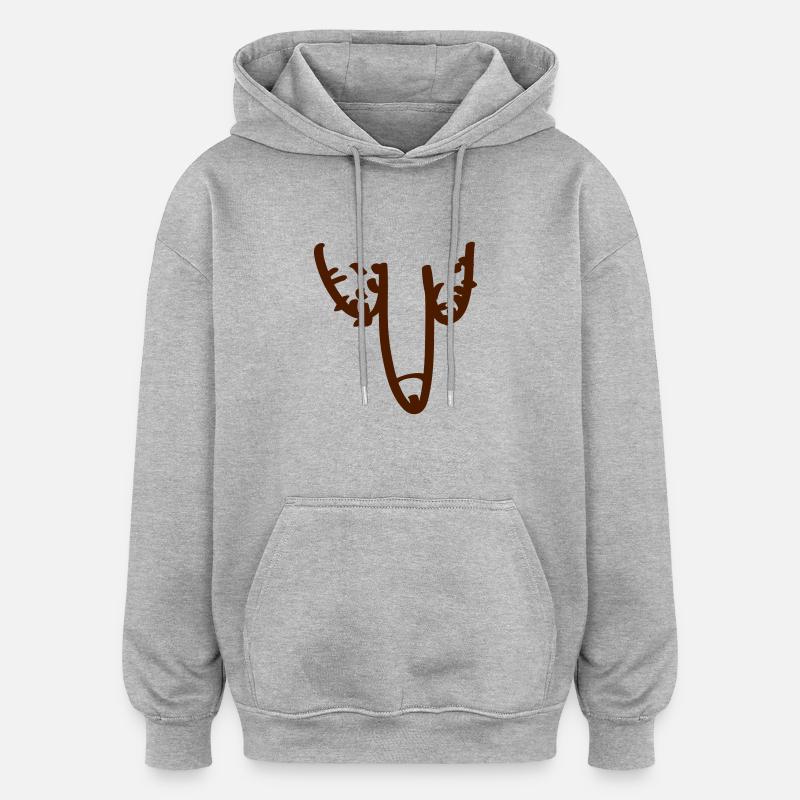 penis - Sweat à capuche oversize unisexe - gris chiné