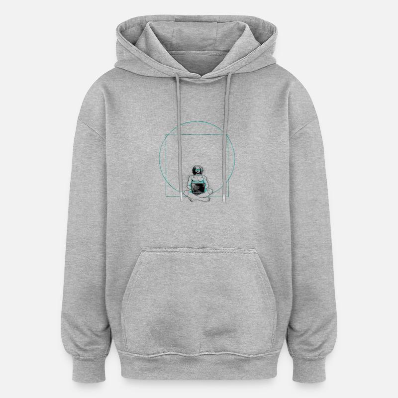 Nerd - Oversized Unisex Hoodie - Grau meliert