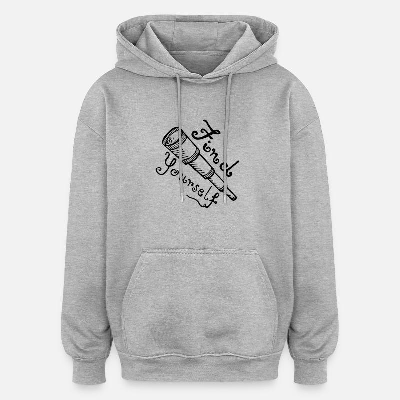 Find Yourself - Sweat à capuche oversize unisexe - gris chiné