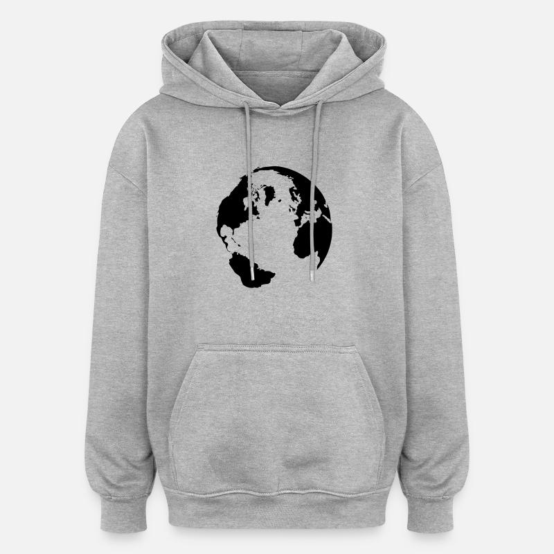 Erde - Oversized Unisex Hoodie - Grau meliert