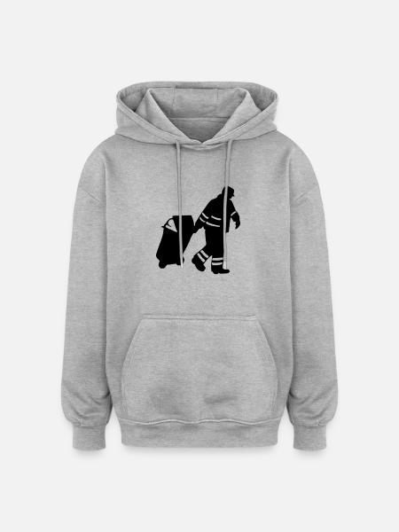 Garbage Man - Oversized Unisex Hoodie - heather grey