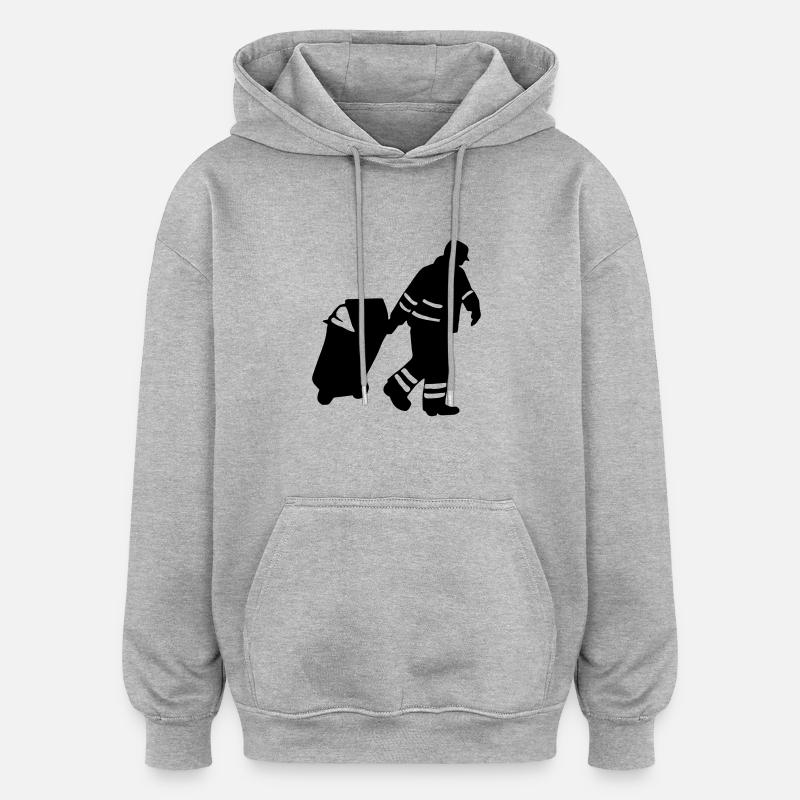 Éboueur - Sweat à capuche oversize unisexe - gris chiné