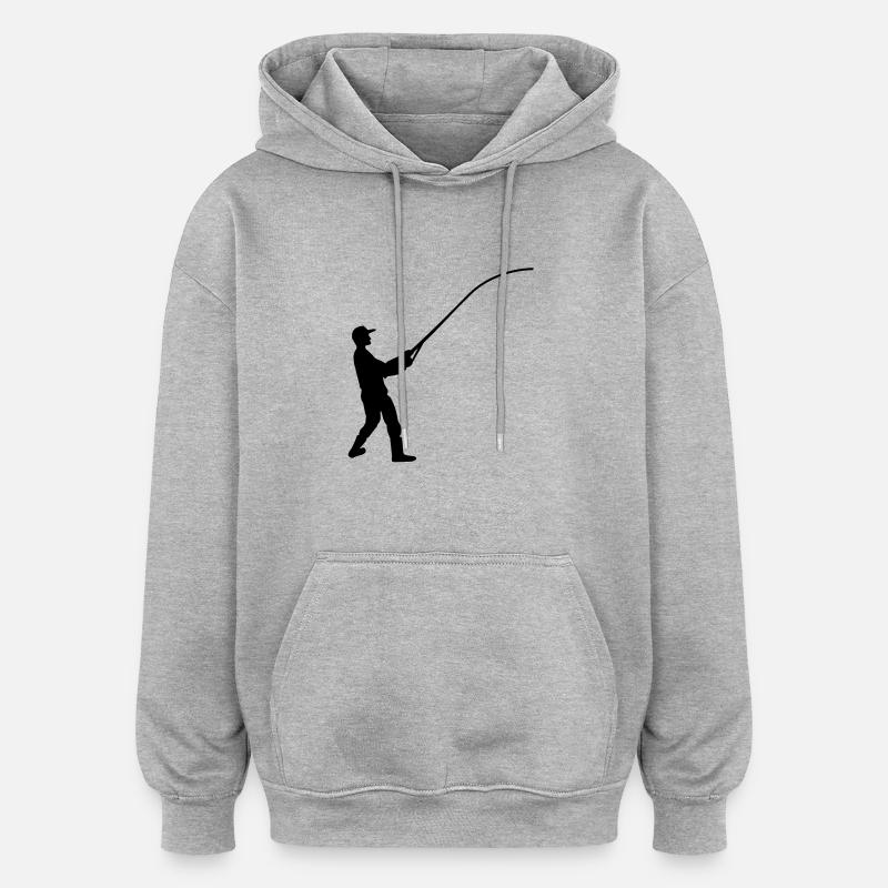 angler drill - Sweat à capuche oversize unisexe - gris chiné