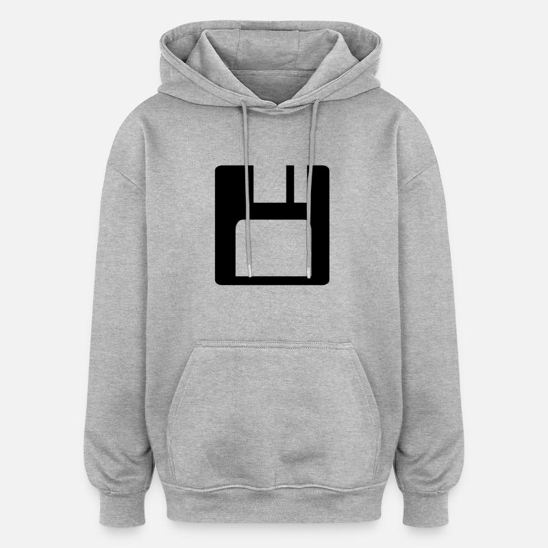 Disk - Oversized Unisex Hoodie - heather grey