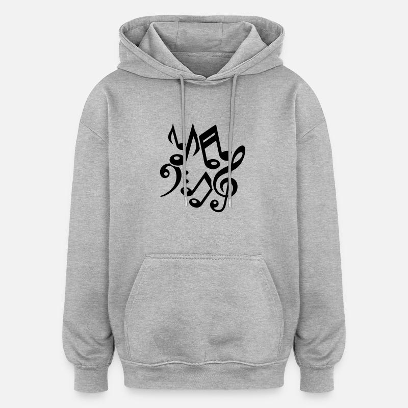 Noten - Oversized Unisex Hoodie - Grau meliert