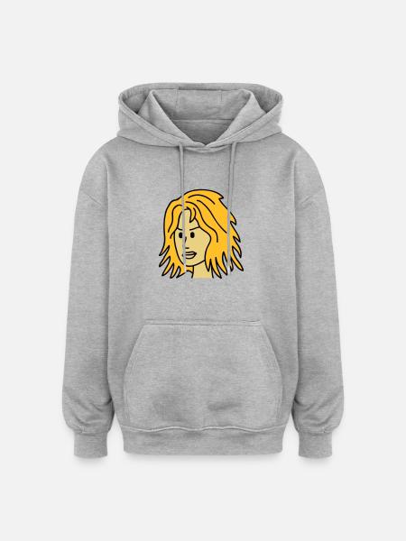 Angry Woman Face - Oversized Unisex Hoodie - heather grey