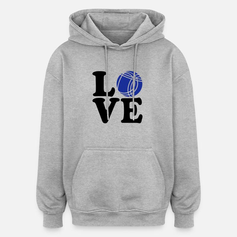 Pétanque - Sweat à capuche oversize unisexe - gris chiné