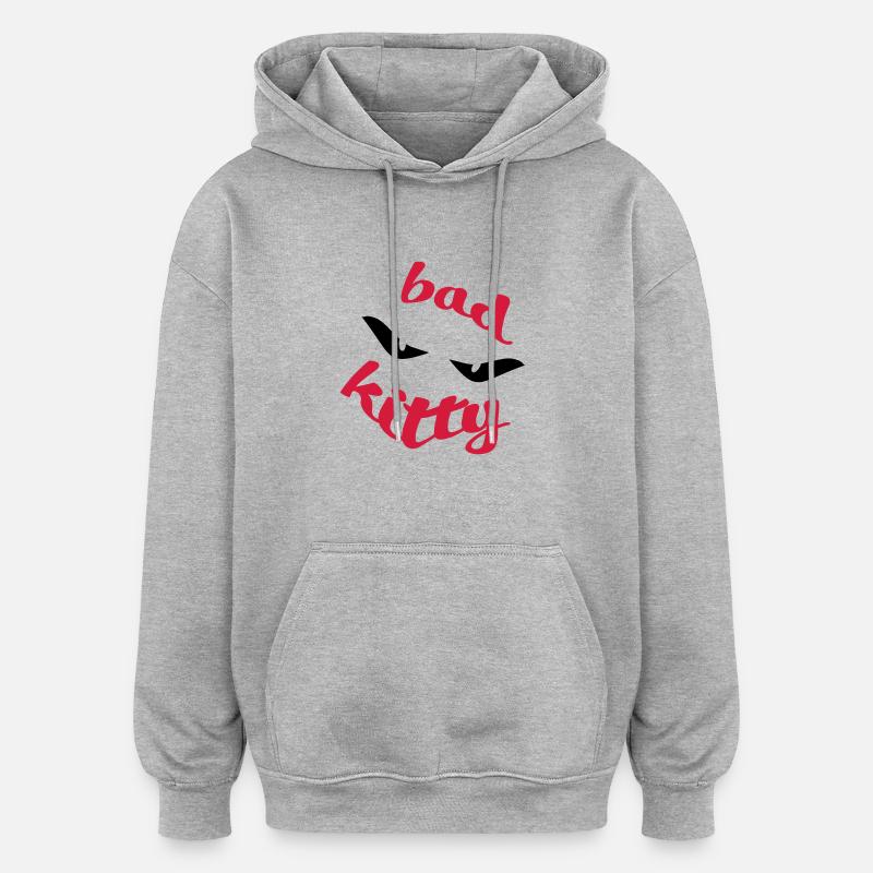 chats - Sweat à capuche oversize unisexe - gris chiné