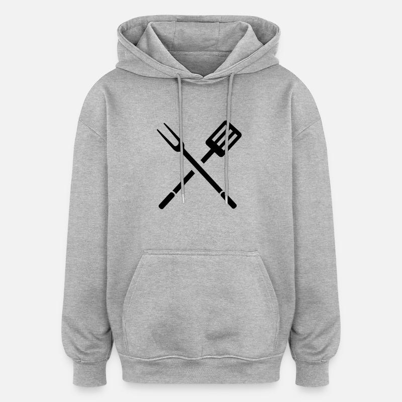 Grillen - Oversized Unisex Hoodie - Grau meliert