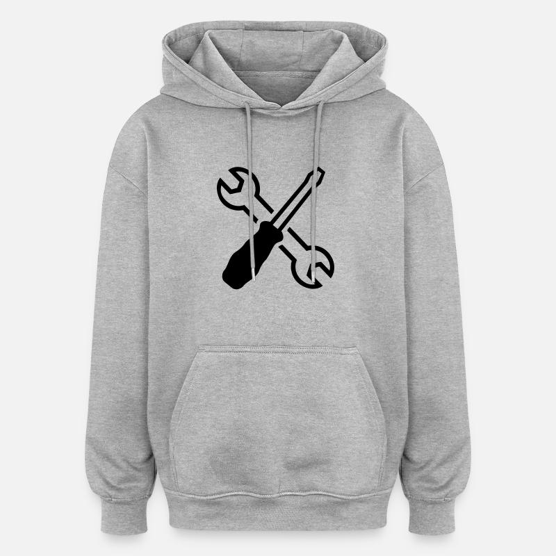 Outil - Sweat à capuche oversize unisexe - gris chiné