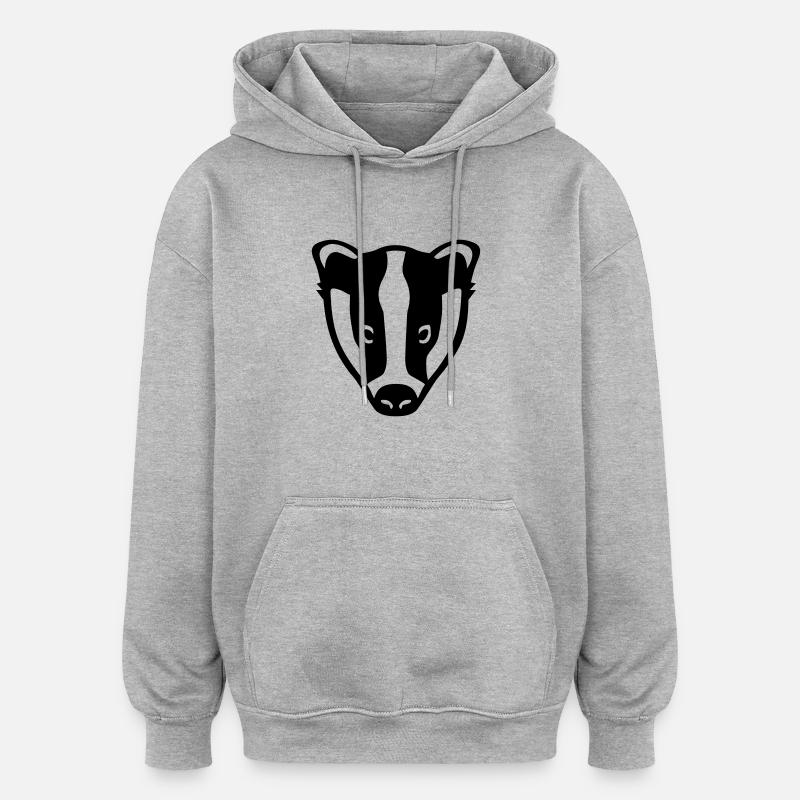 Dachs - Oversized Unisex Hoodie - Grau meliert