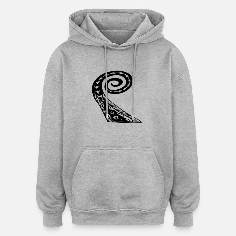 Drakkar viking ship - Sweat à capuche oversize unisexe - gris chiné