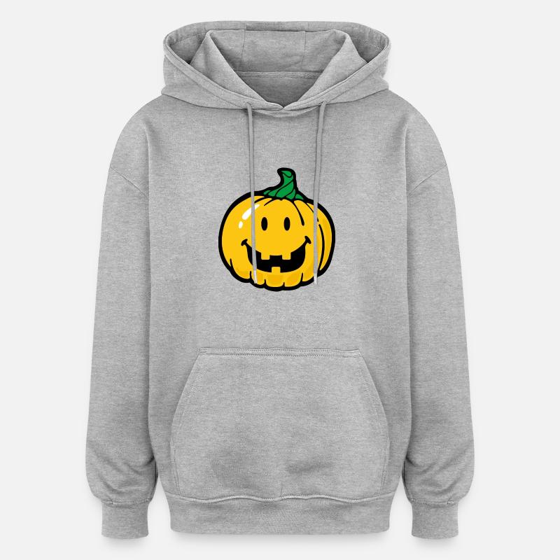Smiley Halloween - Sweat à capuche oversize unisexe - gris chiné