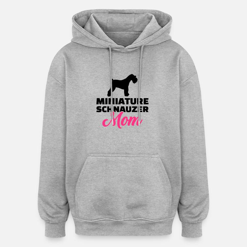 Miniature Schnauzer - Sweat à capuche oversize unisexe - gris chiné