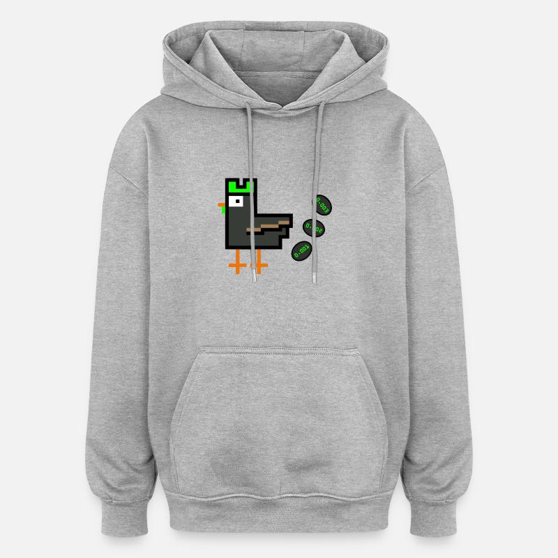 Poulet avec œufs cryptographiques - Sweat à capuche oversize unisexe - gris chiné