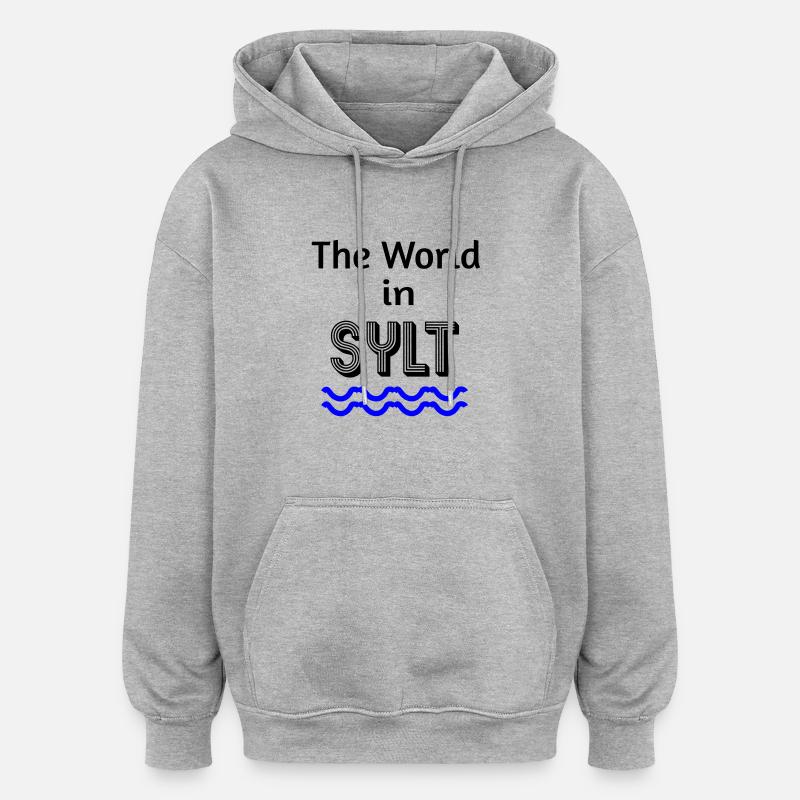 Le monde à Sylt - Sweat à capuche oversize unisexe - gris chiné