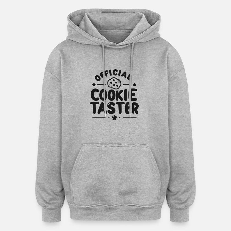 Dégustation officielle de biscuits - Sweat à capuche oversize unisexe - gris chiné