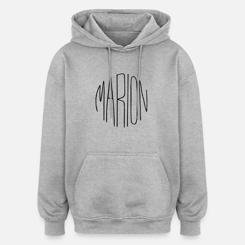 Marion - Sweat à capuche oversize unisexe - gris chiné