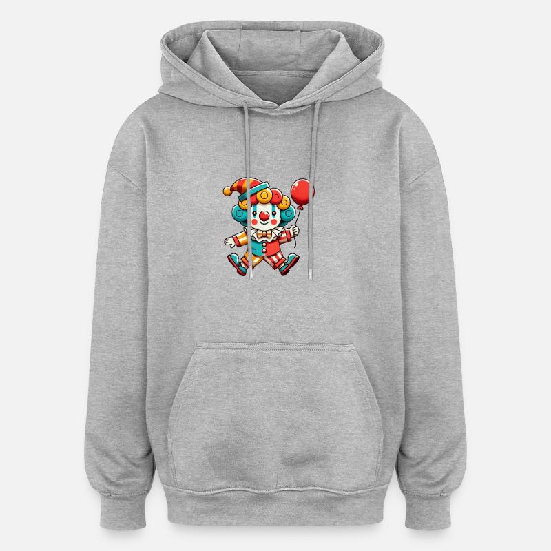 clown - Sweat à capuche oversize unisexe - gris chiné