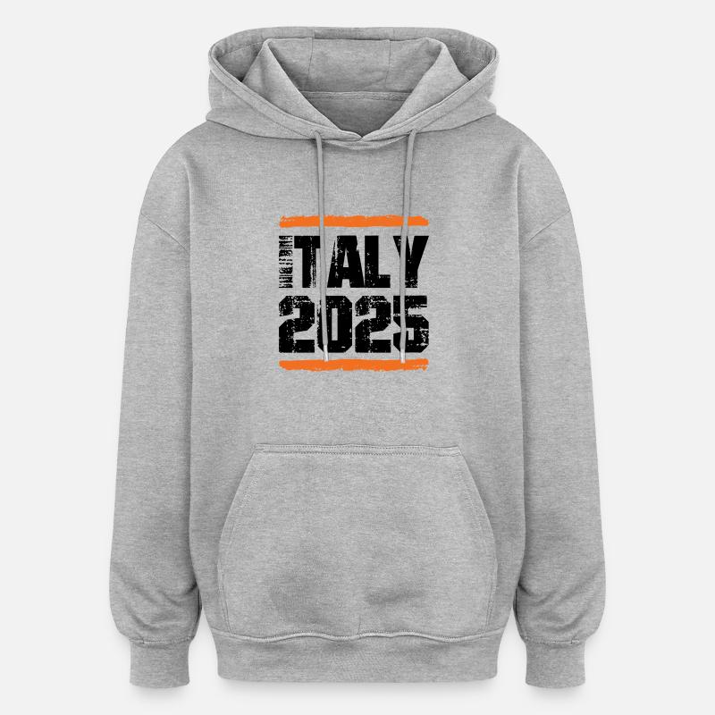 L’équipe d’Italie 2025 - Sweat à capuche oversize unisexe - gris chiné