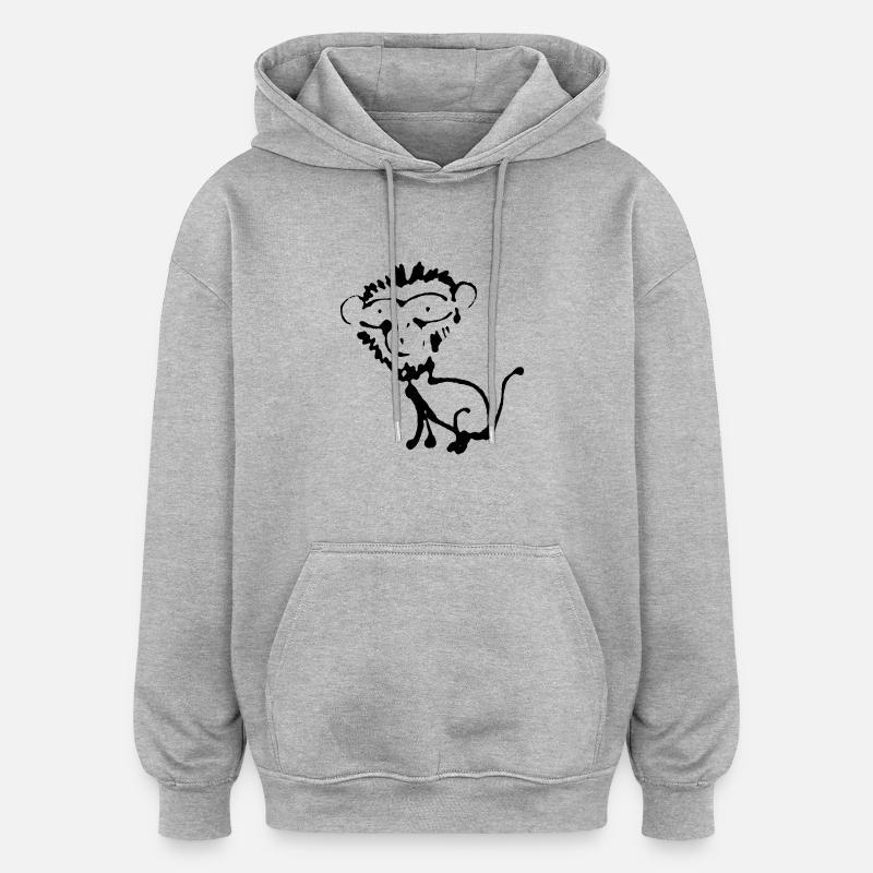 Miko - Sweat à capuche oversize unisexe - gris chiné