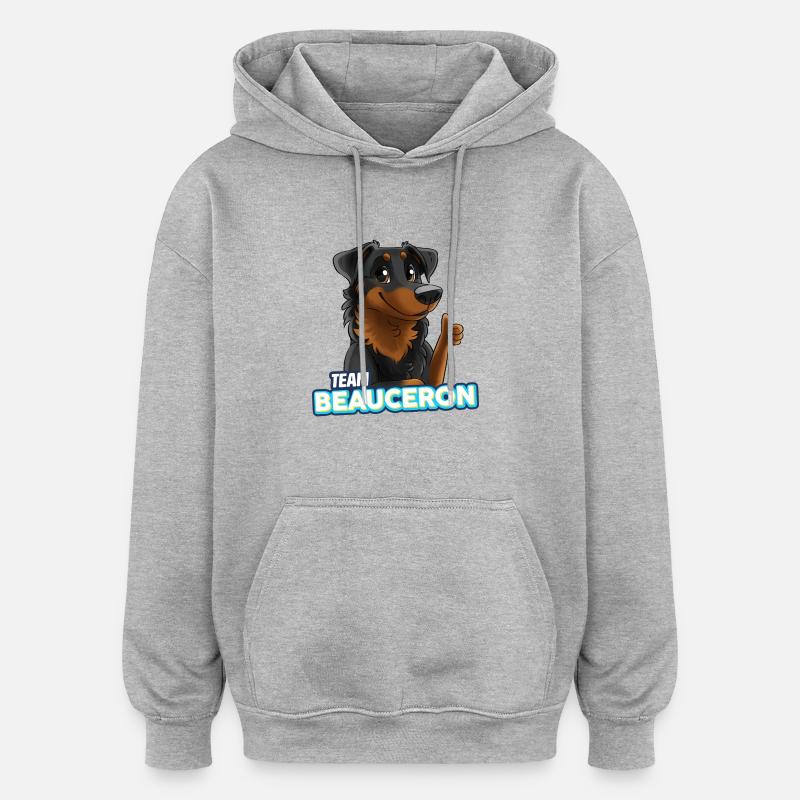 TEAM Beauceron - Schwarz - Oversized Unisex Hoodie - Grau meliert