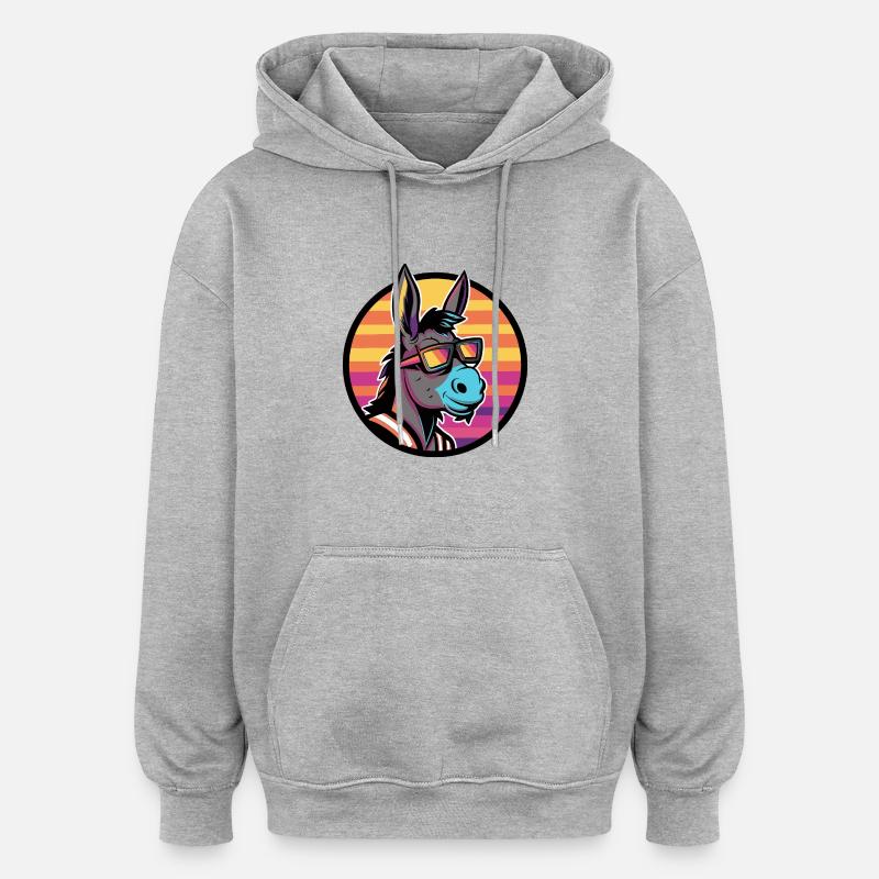 Donkey Cool Comic - Oversized Unisex Hoodie - heather grey