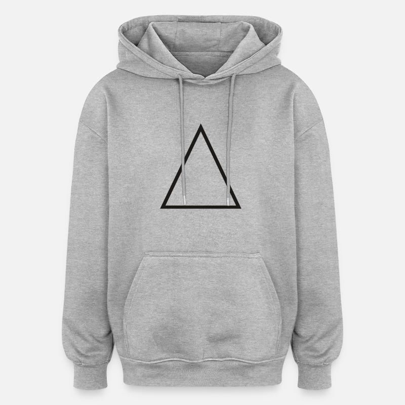 Triangle Outline - Sweat à capuche oversize unisexe - gris chiné