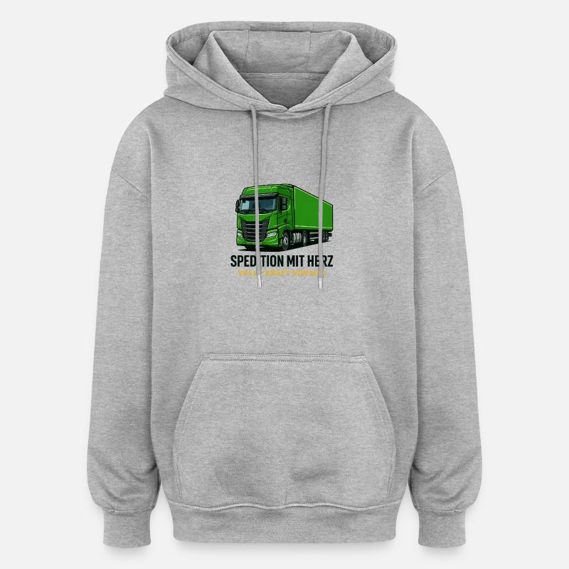 Freight forwarder with heart - Oversized Unisex Hoodie - heather grey