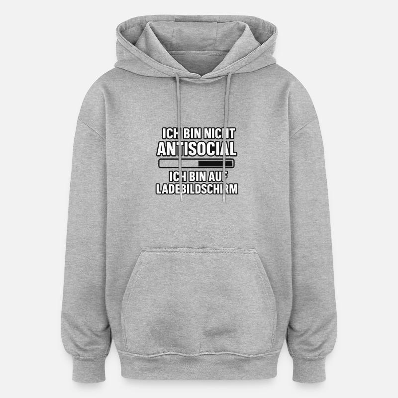 Ladebildschirm-Modus - Oversized Unisex Hoodie - Grau meliert