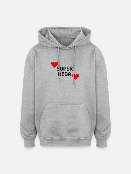 Super Deda - Oversized Unisex Hoodie - heather grey