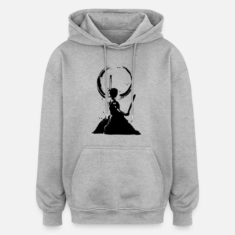 Odaiko Trommler - Oversized Unisex Hoodie - Grau meliert