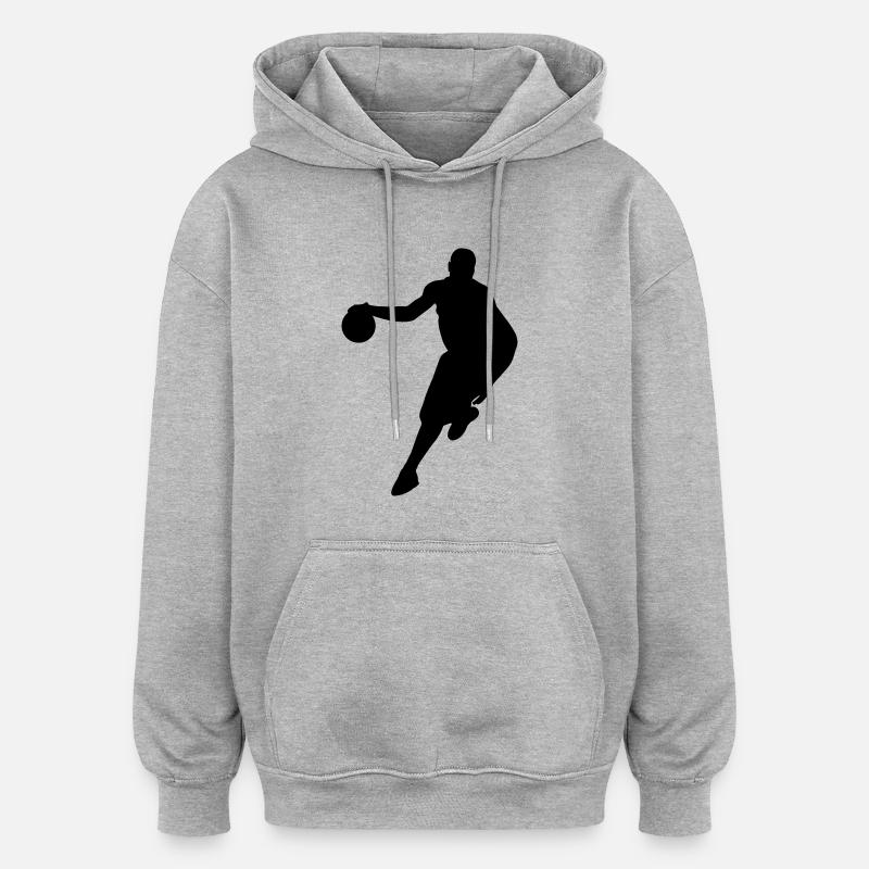 basketballer - Sweat à capuche oversize unisexe - gris chiné