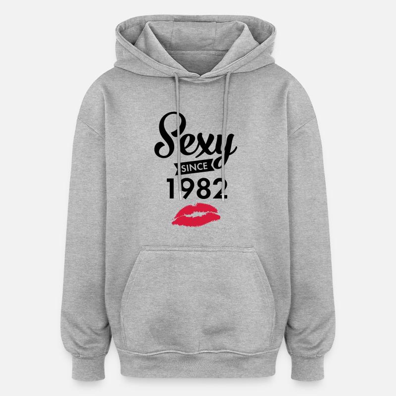 Sexy Since 1982 - Sweat à capuche oversize unisexe - gris chiné