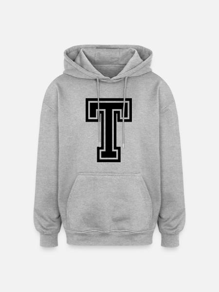 T - Oversized Unisex Hoodie - Grau meliert