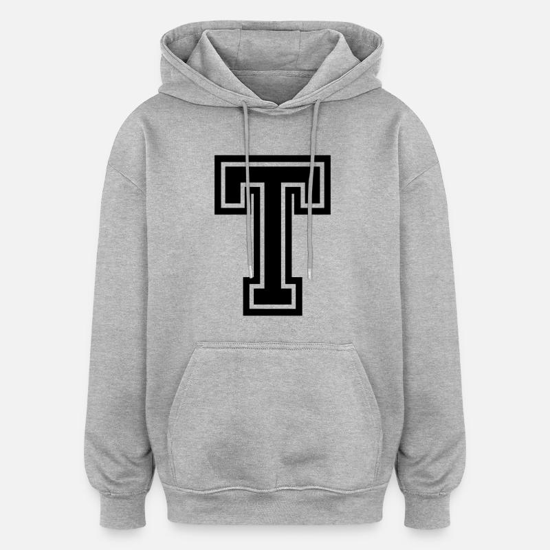 T - Oversized Unisex Hoodie - Grau meliert